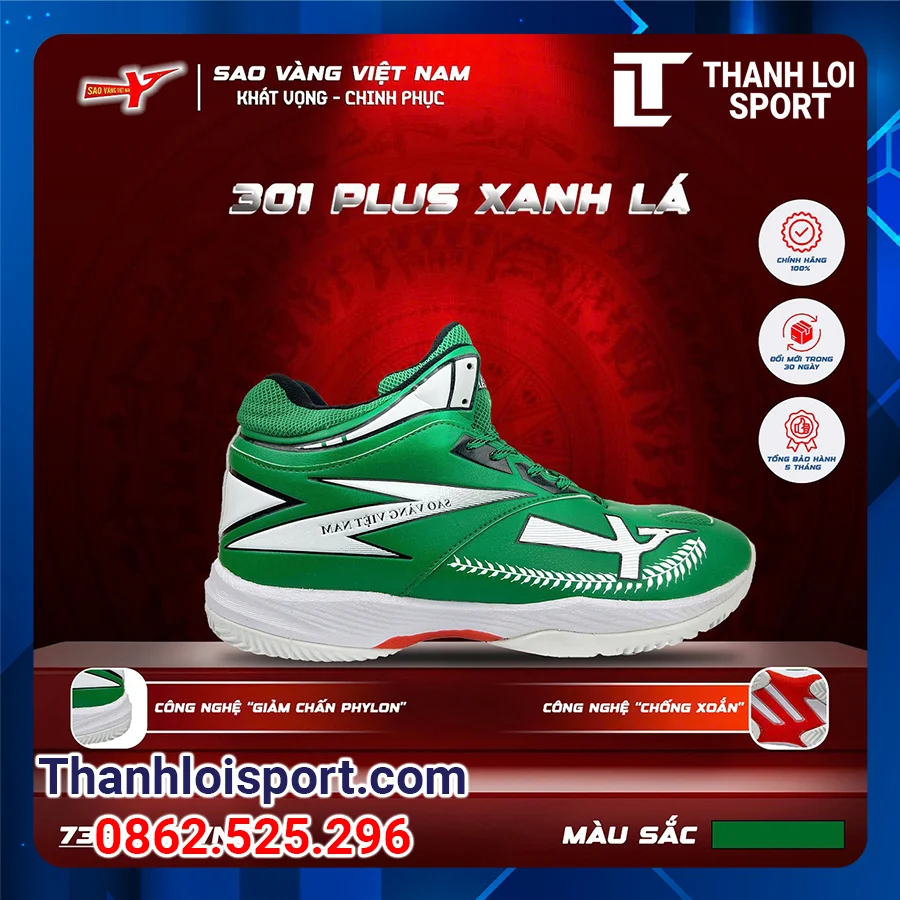 giay-bong-chuyen-sao-vang-301-plus-xanh-la-1