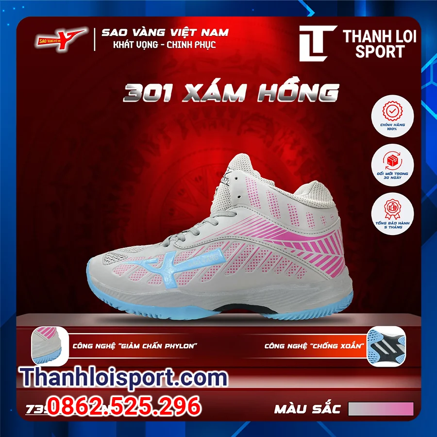 giay-bong-chuyen-sao-vang-301-Xam-hong-1