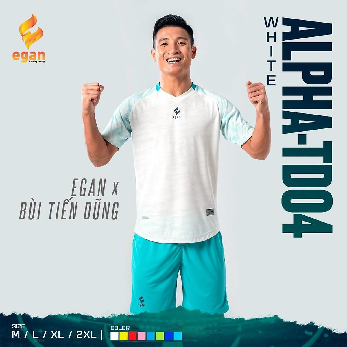 Quần Áo Đá Bóng Egan Alpha - TD04 Trắng